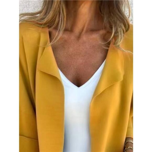 Full Size Open Front 3/4 Sleeve Casual Cardigan Plus Size - Picture 5 of 16